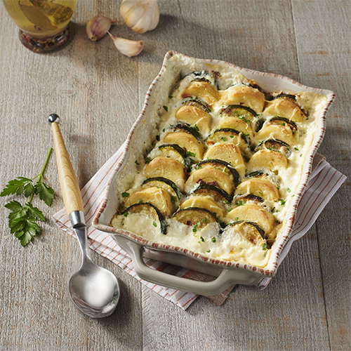 Gratin de Quenelles de brochet aux courgettes