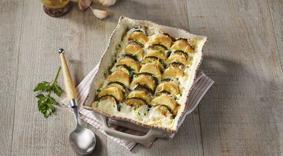 Gratin de Quenelles de brochet aux courgettes