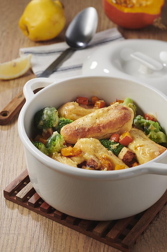 Marmite de Quenelles de l’Atelier brochet au beurre citronné, brocoli, poireau et patate douce