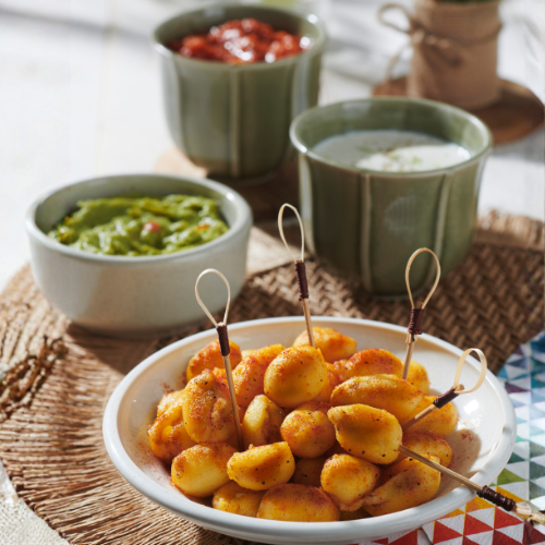 Gnocchi Fromage à partager et trio de sauces mexicaines