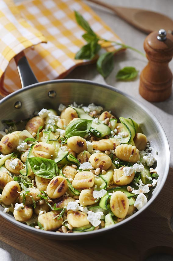 Gnocchi croustillants aux courgettes grillées et feta