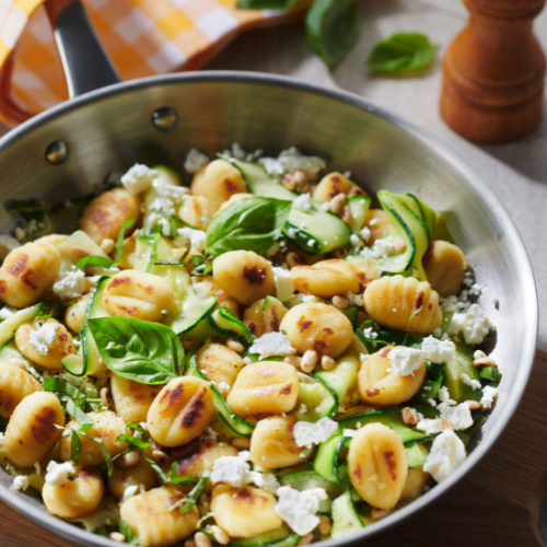 Gnocchi croustillants aux courgettes grillées et feta
