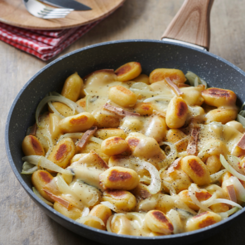 Péla de gnocchi Jambon Fromage et morbier fondu
